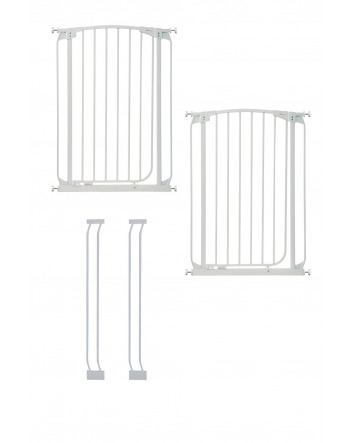 CHELSEA XTRA-TALL WHITE GATE & EXTENSION SET (2 GATES 2 EXTENSIONS)