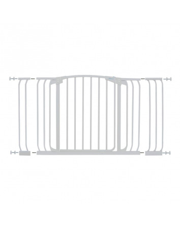 Chelsea Xtra-Wide White Hallway Security Gate & Extension Set (1 Gate 2 Extensions)
